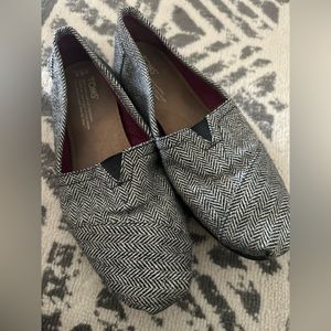 TOMS Original Flats , Black/White/multicolor Sparkle